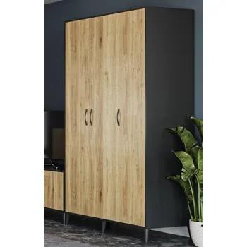 Komoda Šatní skříň 3D TARIA wotan/antracit