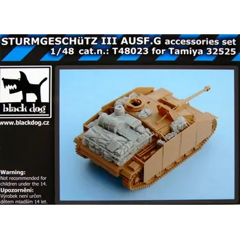 Plastikový model Blackdog 1/48 Sturmgeschutz III AUSF G accessories set