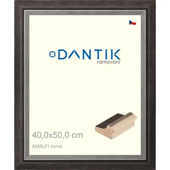 Rám na obraz DANTIK rámeček 40x50 | AMALFI černá (Sklo Čiré) (Vyrobeno s láskou u nás v DANTIKU)