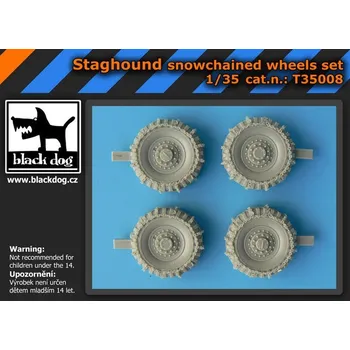 Plastikový model Blackdog 1/35 Staghound snowchained wheels set