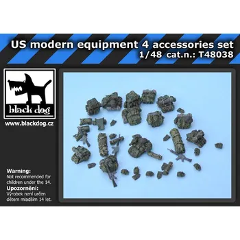 Plastikový model Blackdog 1/48 US modern equipment 4 accessories set