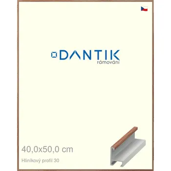 Rám na obraz DANTIK rámeček 40x50 | ALU profil 6030 Dýha ořech lak matný (Sklo Čiré) (Vyrobeno s láskou u nás v DANTIKU)