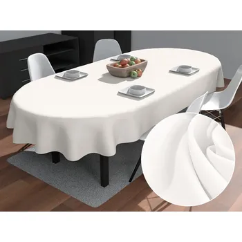 ubrus Dekorační oválný ubrus Rongo RG-032 Krémově bílý 100x140 cm