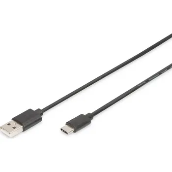 Datový kabel Digitus AK-300154-018-S USB kabel USB 2.0 1,8 m 2 x USB A USB C Černá