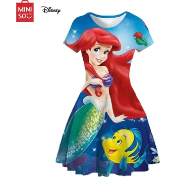 Dívčí šaty Dětské šaty s 3D potiskem na motivy oblíbených Disney pohádek Barva: 40, Velikost: 100