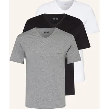 Boss Trička S Výstřihem Do V, 3 Kusy V Balení, černá / bílá /...