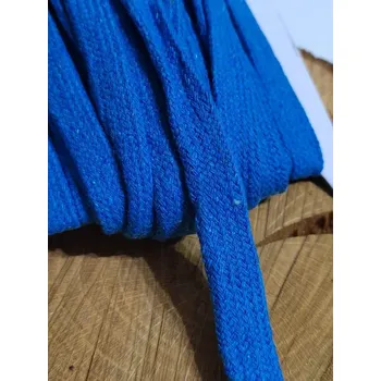 Šňůra plochá / dutinka šíře 12 mm modrá