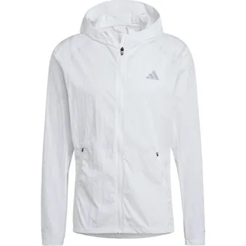 Pánská běžecká bunda adidas MARATHON JACKET 2XL Bílá, Stříbrná