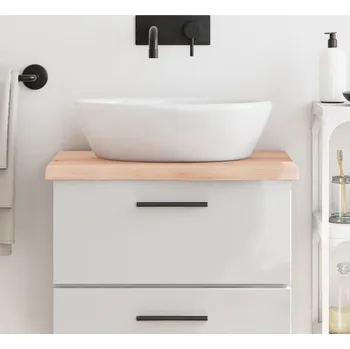 Deska pod umyvadlo vidaXL Koupelnová deska 60x60x(2-4) cm ošetřený masiv [3156015] Barva: Přírodní