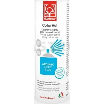 Potravinářské barvivo Semiš ve spreji, azo-free, sametový efekt, světle modré 250 ml | MODECOR, 23633