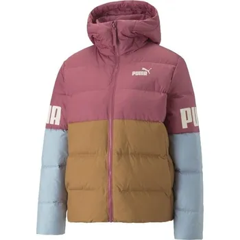 Dámská bunda Puma POWER HOODED DOWN JACKET XS Hnědá, Růžová, Bílá, Světle modrá