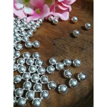 Korálek Perly / korálky Ø 8 mm k nýtování bez dírek 10 g barva stříbrná