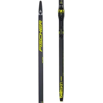 Běžecké lyžování Běžecké lyže na klasiku se stoupacími pásy Fischer TWIN SKIN SUPERIOR MEDIUM SET + BDG RACE CLASSIC 207 Tmavě šedá, Žlutá