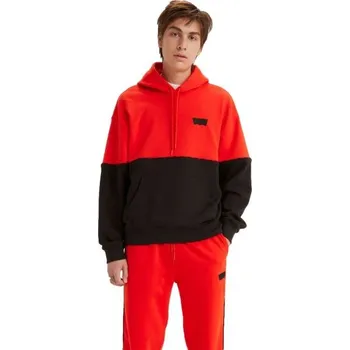 Pánská móda Pánská mikina Levi's® RLXD GRAPHIC PIPING PO PIECED PO FLAME XL Oranžová, Černá