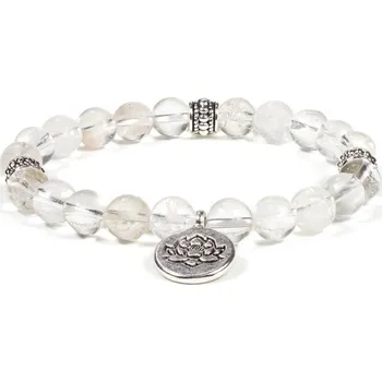Náramek Himalife Energetický náramek křišťál s lotosovým květem Velikost: Střední