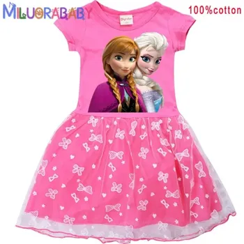 Dívčí šaty Frozen (Ledové království) Dívčí letní šaty na motivy "Frozen" - vel. od 2 do 10 let Barva: Růžová 1, Velikost: (130) / 7-8 let