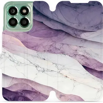 Pouzdro na mobilní telefon Flipové pouzdro Mobiwear - Honor X8b - VP31S Bílý a fialový mramor (Knížkové flip pouzdro, obal, kryt na mobil Honor X8b - VP31S Bílý a fialový mramor, materiál Umělá kůže + TPU - ochrana 360°, stojánek, silikonová vanička, magnetické zavírání)