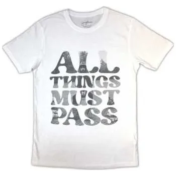 Pánské oblečení Merch George Harrison: George Harrison Unisex T-shirt: All Things Must Pass Text Infill (medium) M