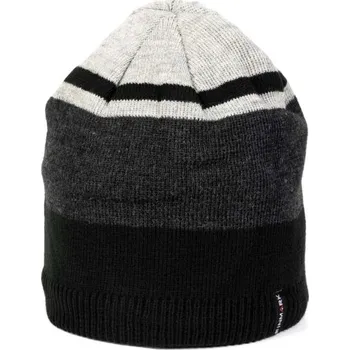 Čepice Pánská zimní pletená čepice Finmark WINTER HAT OS Černá, Tmavě šedá, Bílá
