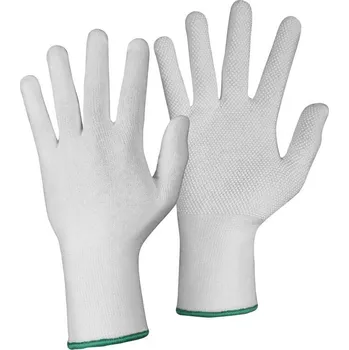 Pracovní rukavice CXS Rukavice TEWI, textilní s PVC terčíky, bílé, vel. 08