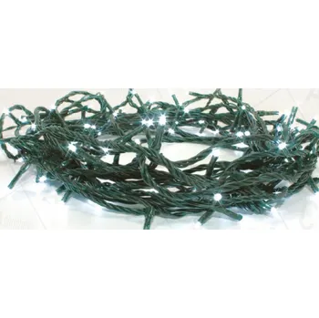 Vánoční dekorace LED vnější vánoční řetěz, 300 LED, 14.95m, přívod 3m, 8 funkcí, IP44, studená bílá [X08300212]