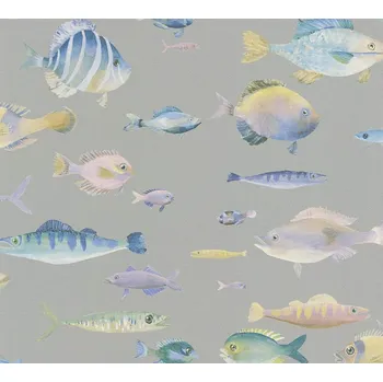 Tapeta A.S. Création | Vliesová tapeta na zeď PintWalls 39696-1 0,53 x 10,05 m | šedá, vícebarevná + Šedá, vícebarevná vliesová tapeta na stěnu 396961 v rozměru 0,53 x 10,05 m