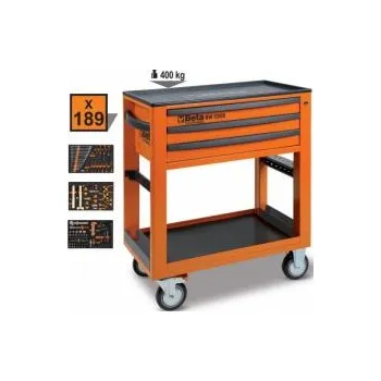 Servisní vozík se 3 zásuvkami a 189ks nářadí BW5000S/ 3M - Oranžový v