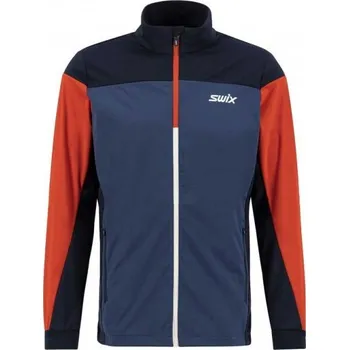 Pánská bunda Pánská sportovní softshellová bunda Swix CROSS M XL Modrá, Tmavě modrá, Červená, Bílá