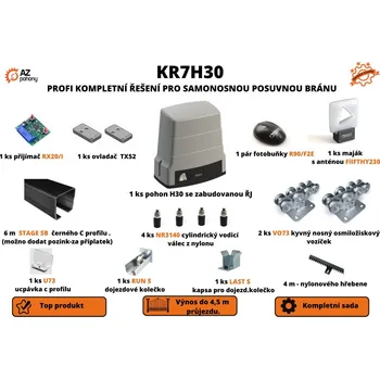 Pohon brány KR7H30 - kompletní řešení pro samonosnou posuvnou bránu
