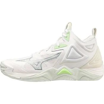 Dámská sálová obuv Dámská sálová obuv Mizuno WAVE MOMENTUM 3 MID W 4 Bílá, Světle zelená