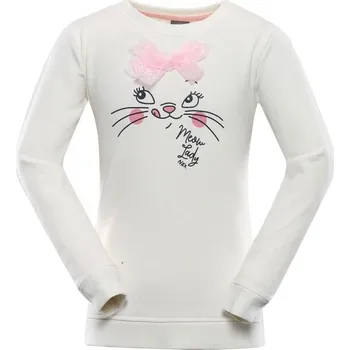 Dívčí mikina Dívčí mikina NAX VEWO 116/122 Bílá, Černá, Růžová