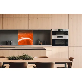 Obklad DIMEX | Dibond za kuchyňskou linku DBW-06060-037 | 60 x 60 cm | Oranžový abstrakt + Dibond deska za kuchyňskou linku DIMEX v rozměru 60 x 60 cm, motiv Oranžový abstrakt