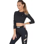 Dámský crop top GOLDBEE CROP-TOP BECLASSIC L Černá, Stříbrná