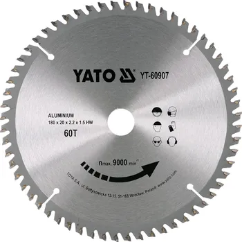 Pilový kotouč Kotouč na hliník 180 x 20 mm 60z Yato YT-60907
