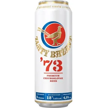 Pivo Zlatý bažant 1973 12° - světlý ležák 4.5% - plech- Slovenské pivo - 0.5L