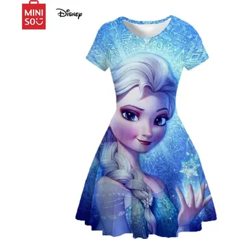 Dívčí tričko Frozen (Ledové království) Dětské šaty s 3D potiskem na motivy oblíbené pohádky " Ledové království" Barva: 39, Velikost: 100