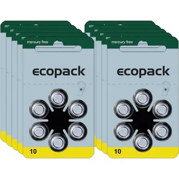 Článková baterie VARTA ECOPACK 10 / PR70, baterie do naslouchadel. Balení 50xBL6