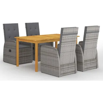 5dílný zahradní jídelní set šedý Šedá 3067814