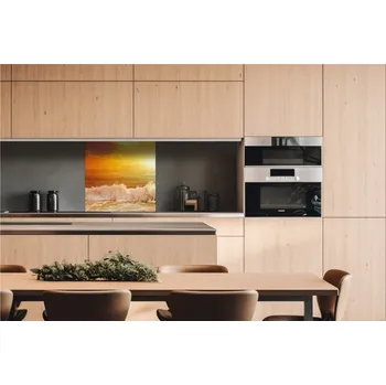 Obklad DIMEX | Dibond za kuchyňskou linku DBW-06060-204 | 60 x 60 cm | Vlny v západu slunce + Dibond deska za kuchyňskou linku DIMEX v rozměru 60 x 60 cm, motiv Vlny v západu slunce
