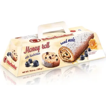 Trvanlivě pečivo Roláda medová s borůvkami Marlenka - 300g