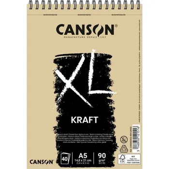 Skicář CANSON XL Kraft A5, 40 listů 90g