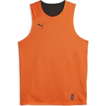 Cyklistické oblečení Pánský basketballový dres Puma HOOPS TEAM REVERSE PRACTICE JERSEY M Oranžová, Černá