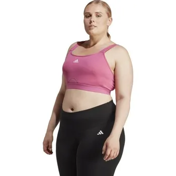 Dámské oblečení Dámská podprsenka v plus size adidas TLRD 2x Růžová, Bílá