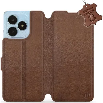 Pouzdro na mobilní telefon Kožené flip pouzdro Mobiwear - Realme Note 50 - Hnědé (Kožené knížkové pouzdro, obal, kryt na mobil Realme Note 50, Hnědé, materiál Genuine Leather, ochrana 360°, stojánek, silikonová vanička, magnetické zavírání)