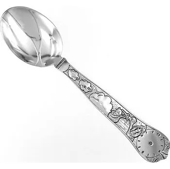 Příbor Stříbrná dětská lžička s čápem