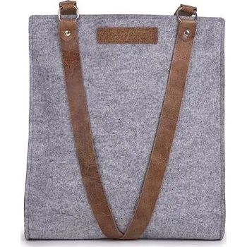 Kabelka Vlnka Vlnka Filcová kabelka s koženými uchy šedá