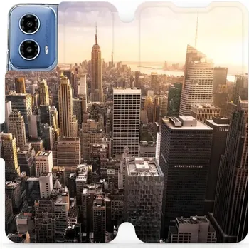 Pouzdro na mobilní telefon Flipové pouzdro Mobiwear - Motorola Moto G34 5G - M138P New York (Knížkové flip pouzdro, obal, kryt na mobil Motorola Moto G34 5G - M138P New York, materiál Umělá kůže + TPU - ochrana 360°, stojánek, silikonová vanička, magnetické zavírání)