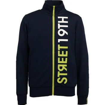 Chlapecká mikina Chlapecká celorozepínací mikina Lewro MALACH 116/122 Tmavě modrá, Bílá, Zelená