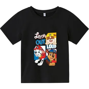 Tlapková patrola Dětské tričko s motivem animované pohádky "Tlapková patrola" Barva: černá (Laugh out loud), Velikost: 150/11-12T