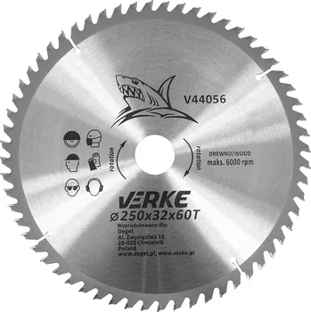 Pilový kotouč Kotouč pilový na dřevo 250mm*32mm*60T, Verke V44056
